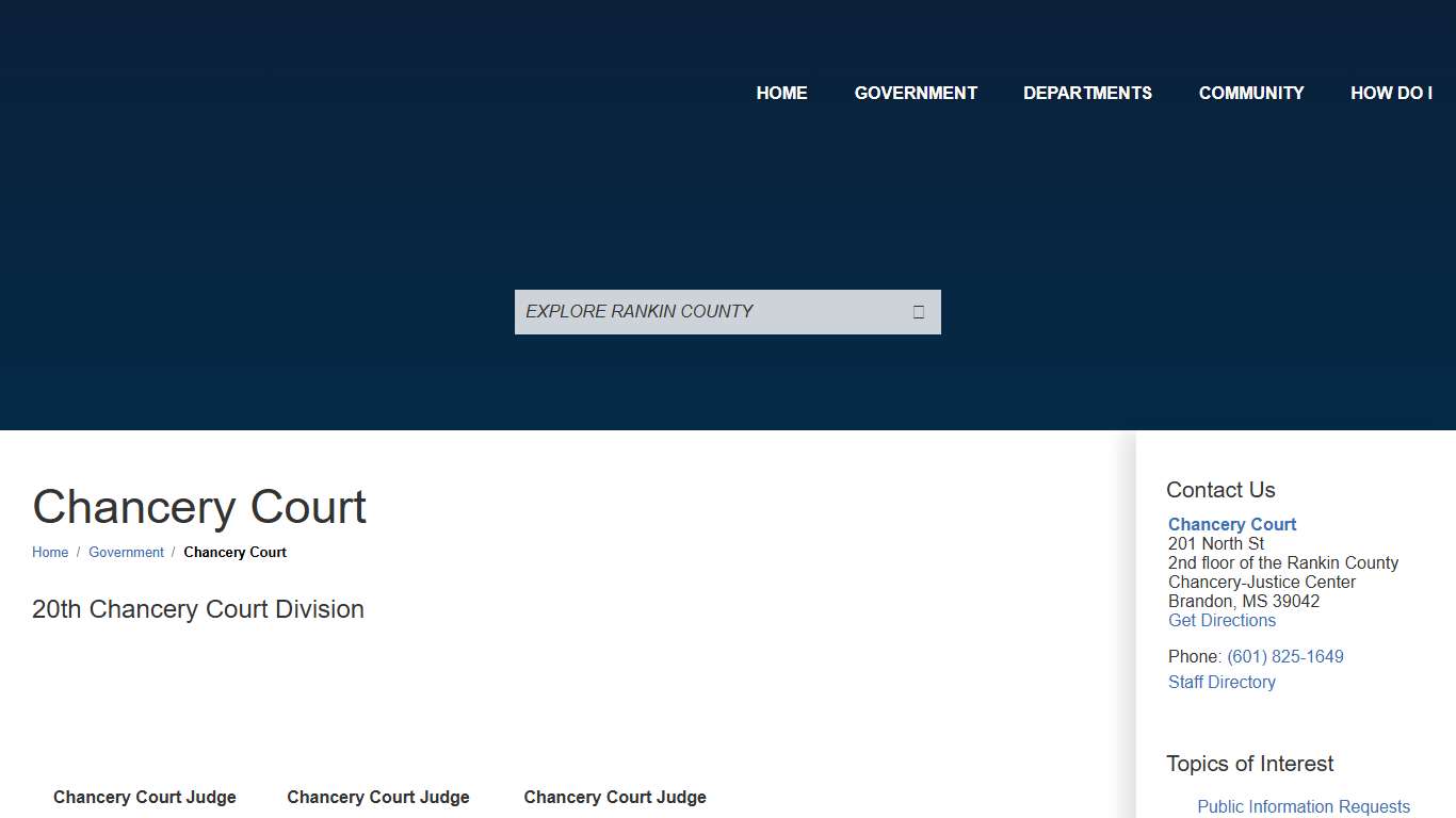 Chancery Court / Rankin County, Mississippi