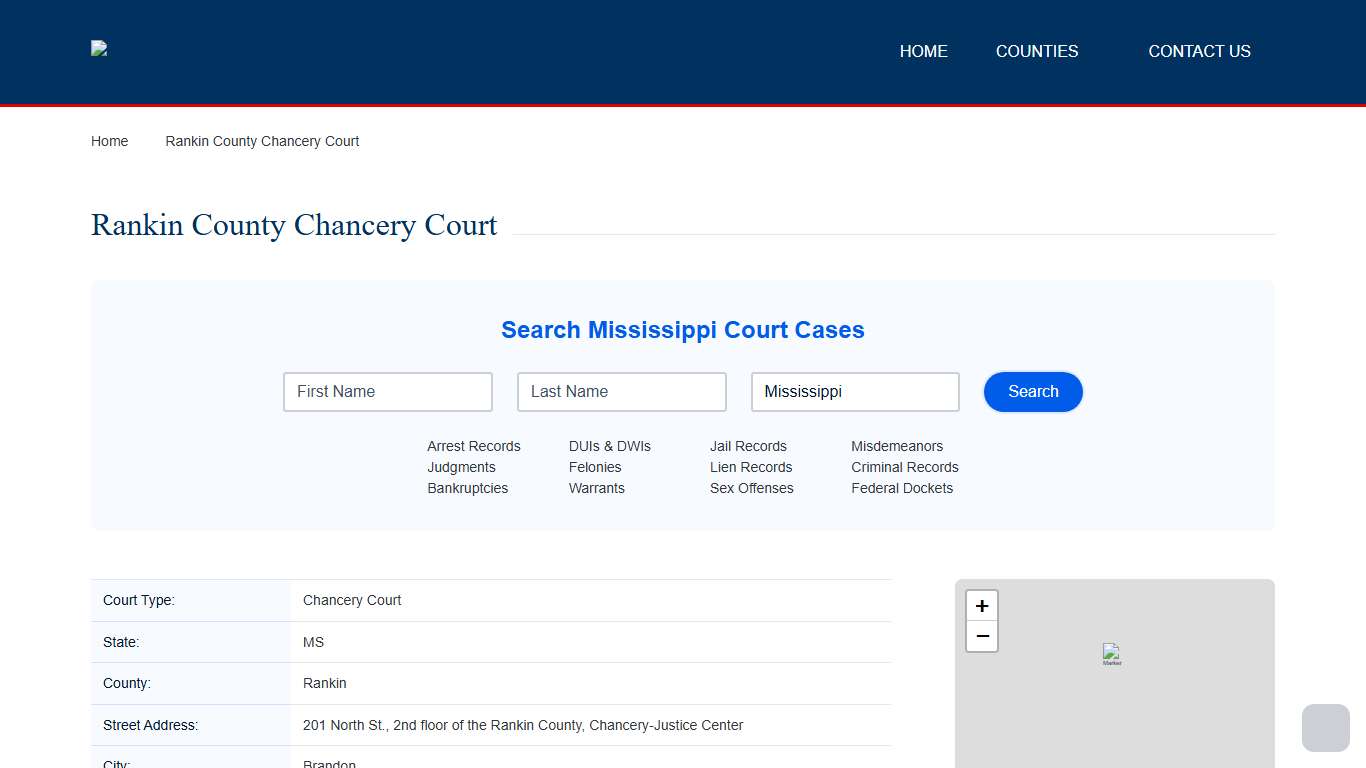 Rankin County Chancery Court Case Records Search | Rankin, MS